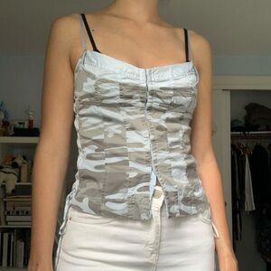 Camo silk express corset top